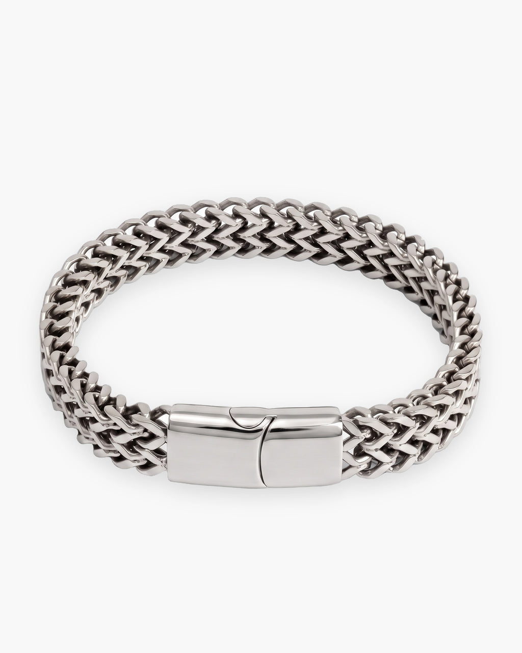 Atlas twin wheat chain bracelet in silver-tone stainless steel [c:silver]