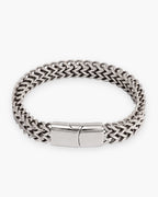 Atlas twin wheat chain bracelet in silver-tone stainless steel [c:silver]