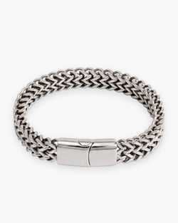 Atlas twin wheat chain bracelet in silver-tone stainless steel [c:silver]