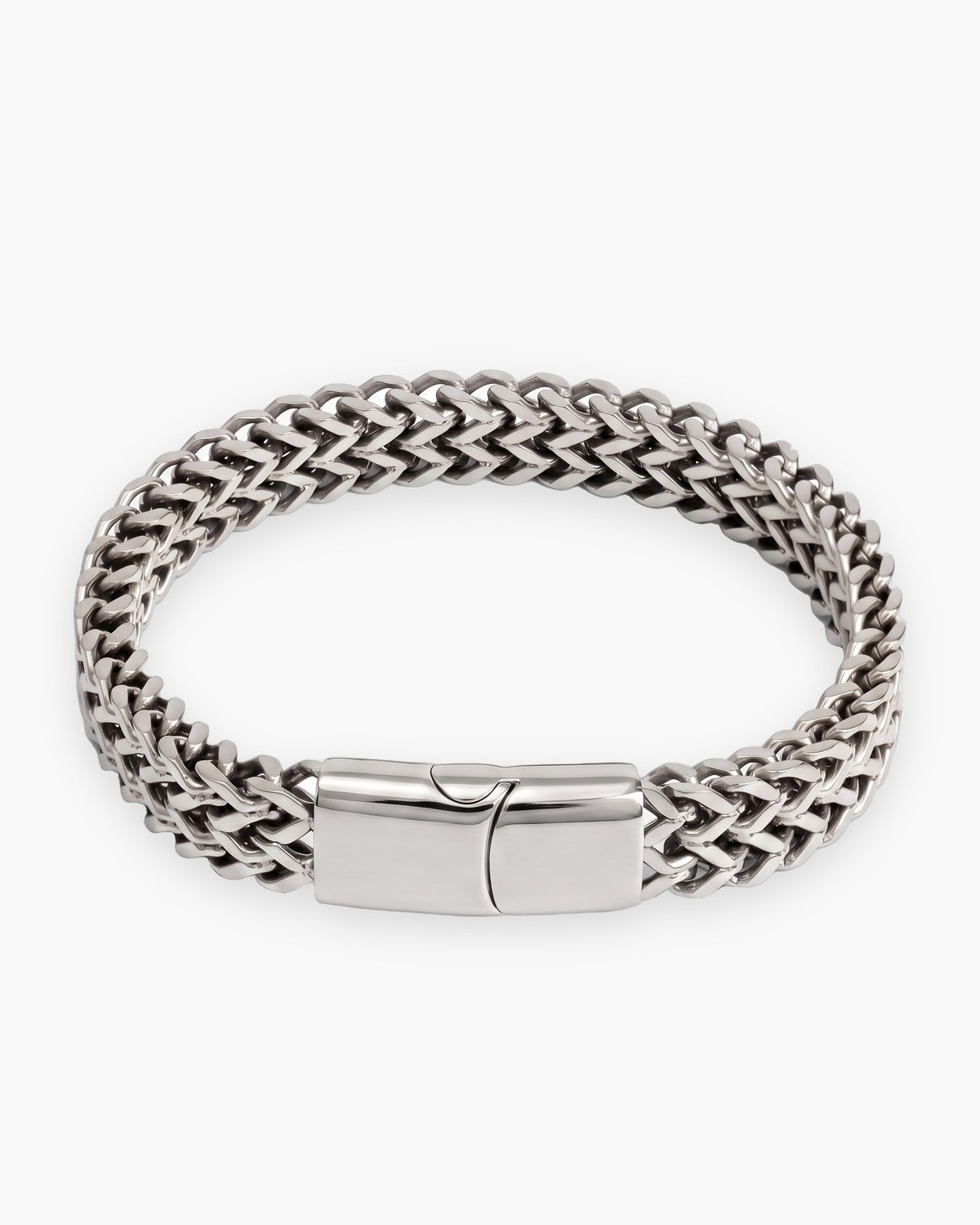 Atlas twin wheat chain bracelet in silver-tone stainless steel [c:silver]