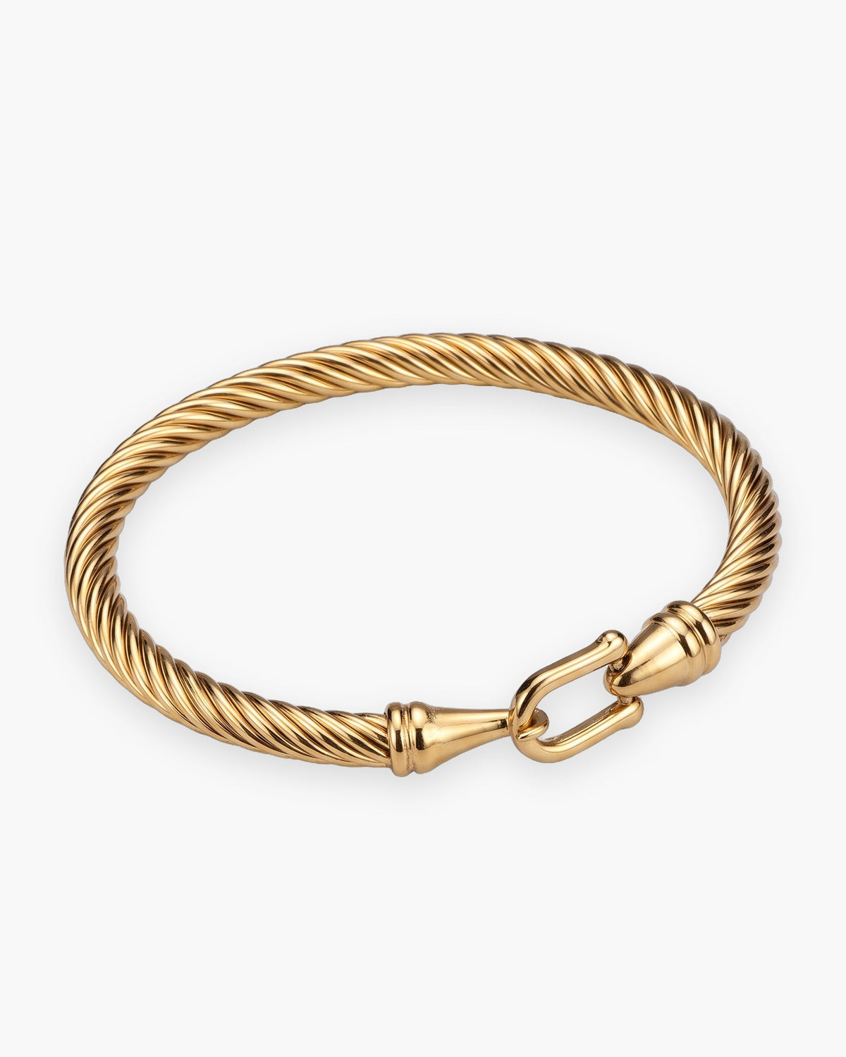 Atlas twisted cable bangle in gold-tone stainless steel [c:gold]