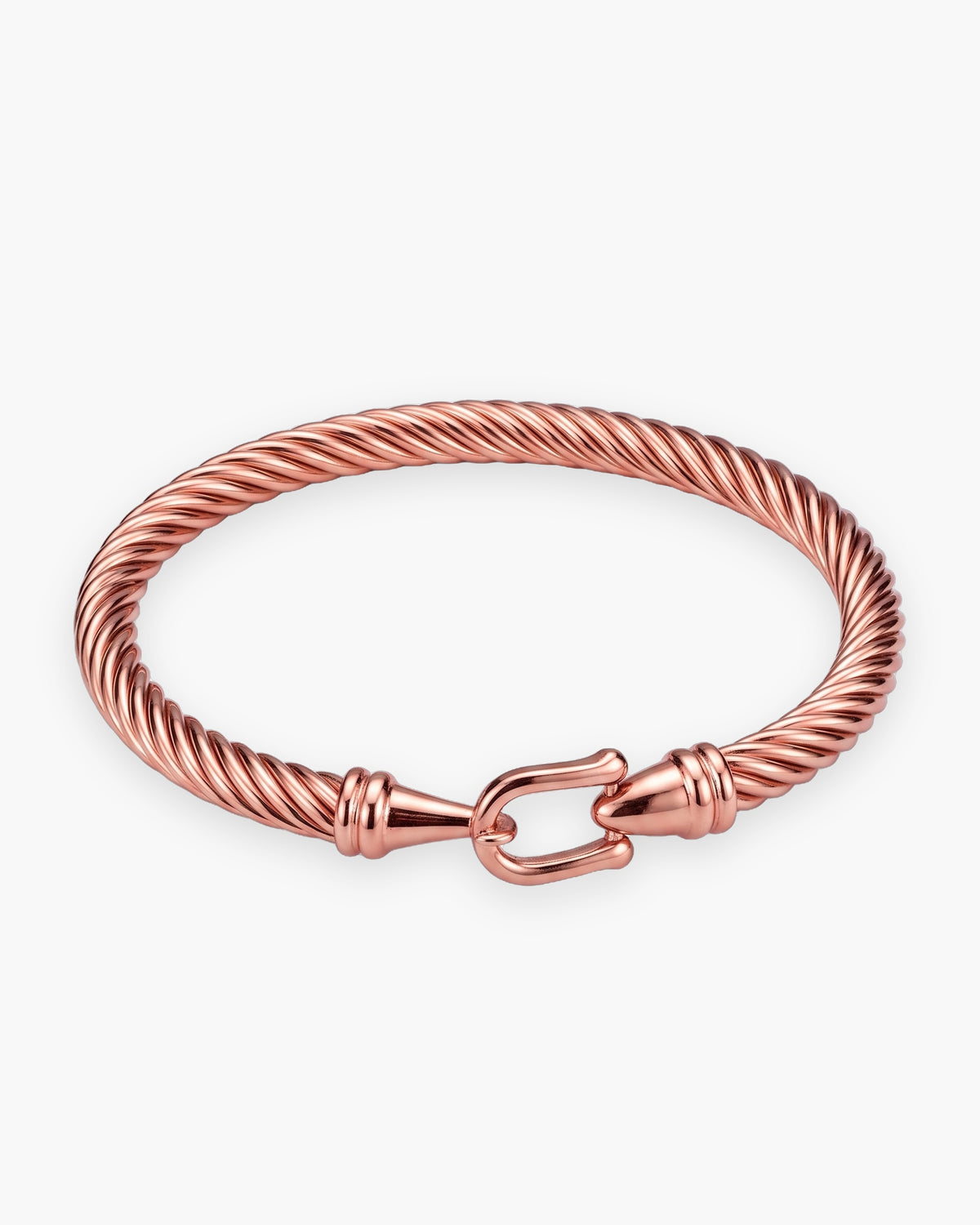 Atlas twisted cable bangle in rose gold-tone stainless steel [c:rosegold]