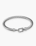 Atlas twisted cable bangle in silver stainless steel [c:silver]