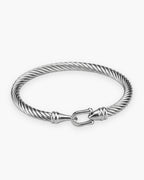 Atlas twisted cable bangle in silver stainless steel [c:silver]