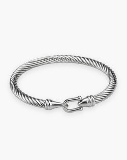 Atlas twisted cable bangle in silver stainless steel [c:silver]
