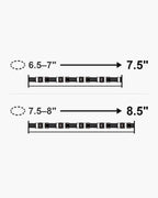 Atlas two-tone bar braided leather bracelet bracelet length 7.5", 8.5" with matching wrist sizes [u:in]