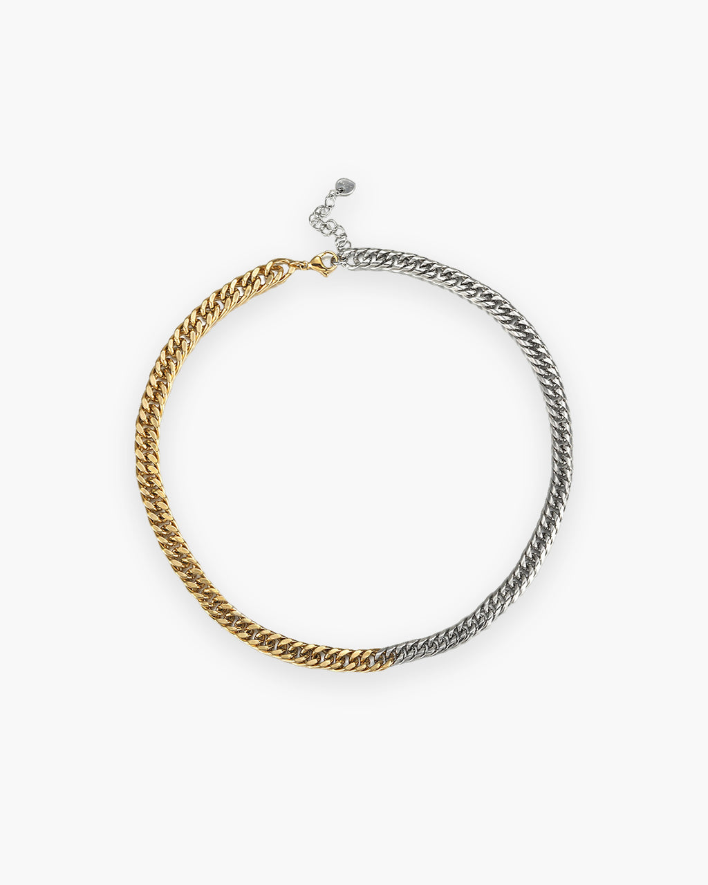 Atlas two-tone Cuban chain, half gold-tone and half silver stainless steel [c:silvergold]