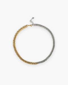 Zweifarbige Cuban-Link-Kette Herren, Edelstahl