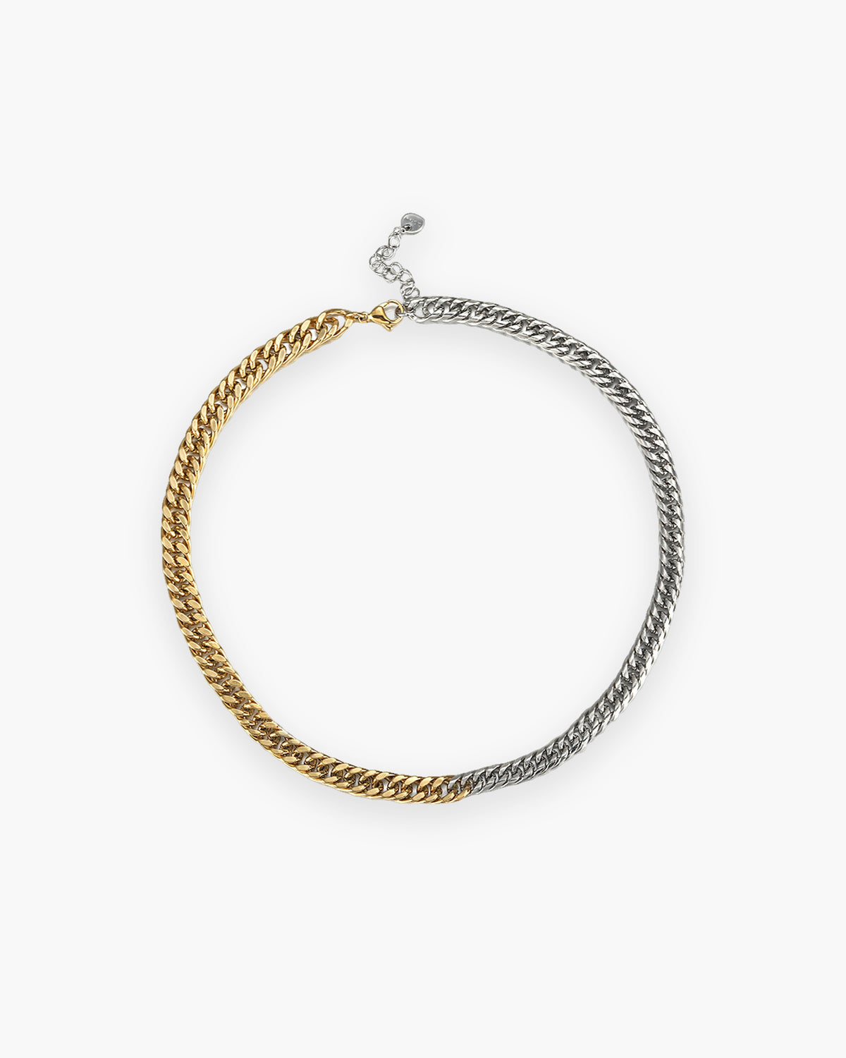 Atlas two-tone Cuban chain, half gold-tone and half silver stainless steel [c:silvergold]