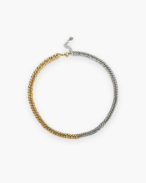 Zweifarbige Cuban-Link-Kette Herren, Edelstahl