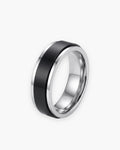 Atlas two-tone spinner ring in silver-tone stainless steel [c:silver]