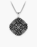 Atlas Vegvisir Viking Compass Pendant Necklace in silver [c:silver]