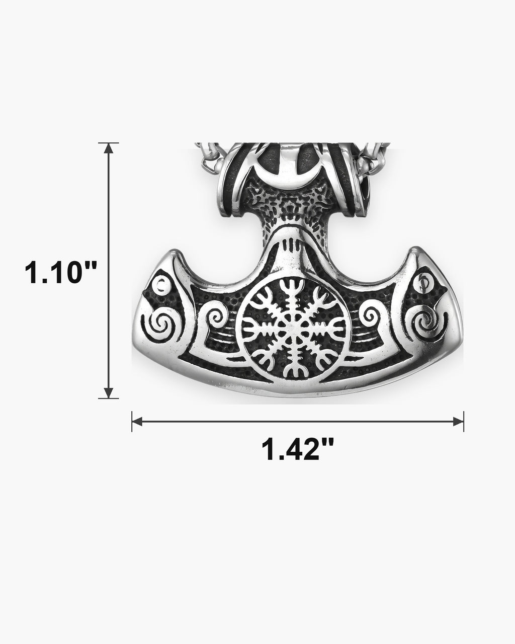 Atlas viking hammer pendant necklace dimensions 1.42 x 1.10 in [u:in]