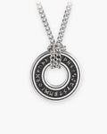 Atlas Viking rune circle pendant necklace in silver-tone titanium steel [c:silver]