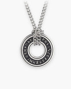 Atlas Viking rune circle pendant necklace in silver-tone titanium steel [c:silver]