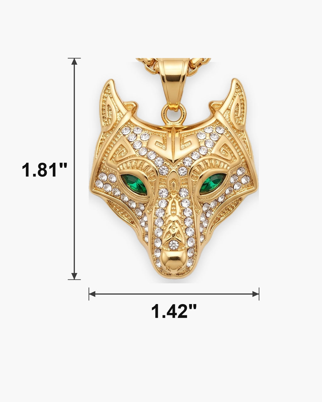 Atlas viking wolf pendant necklace dimensions 1.42 x 1.81 in [u:in]