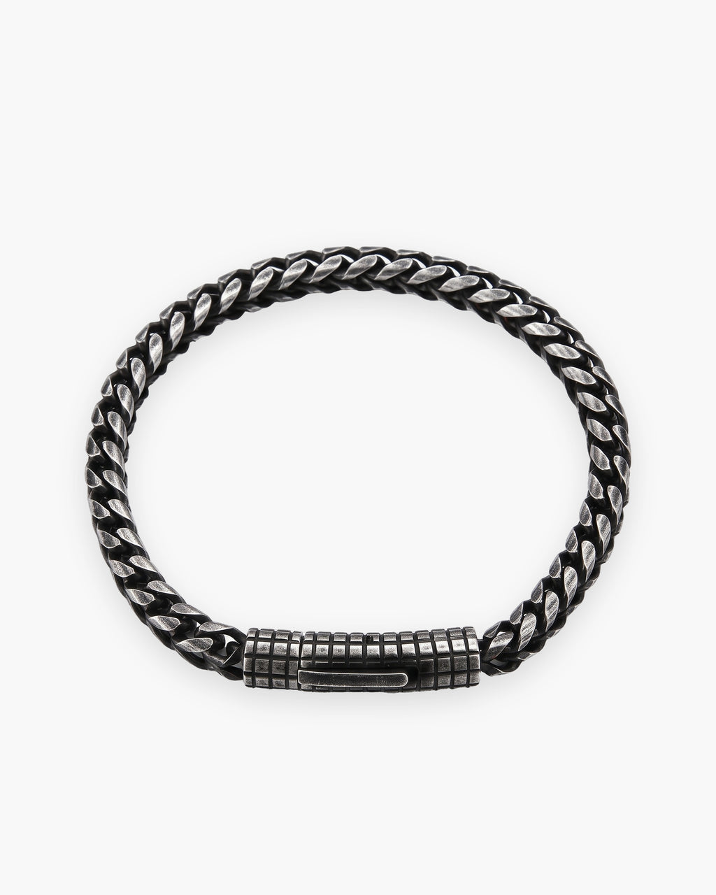 Atlas vintage wheat chain bracelet in antiqued black stainless steel [c:black]