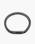 Atlas vintage wheat chain bracelet in antiqued black stainless steel [c:black]