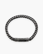 Atlas vintage wheat chain bracelet in antiqued black stainless steel [c:black]