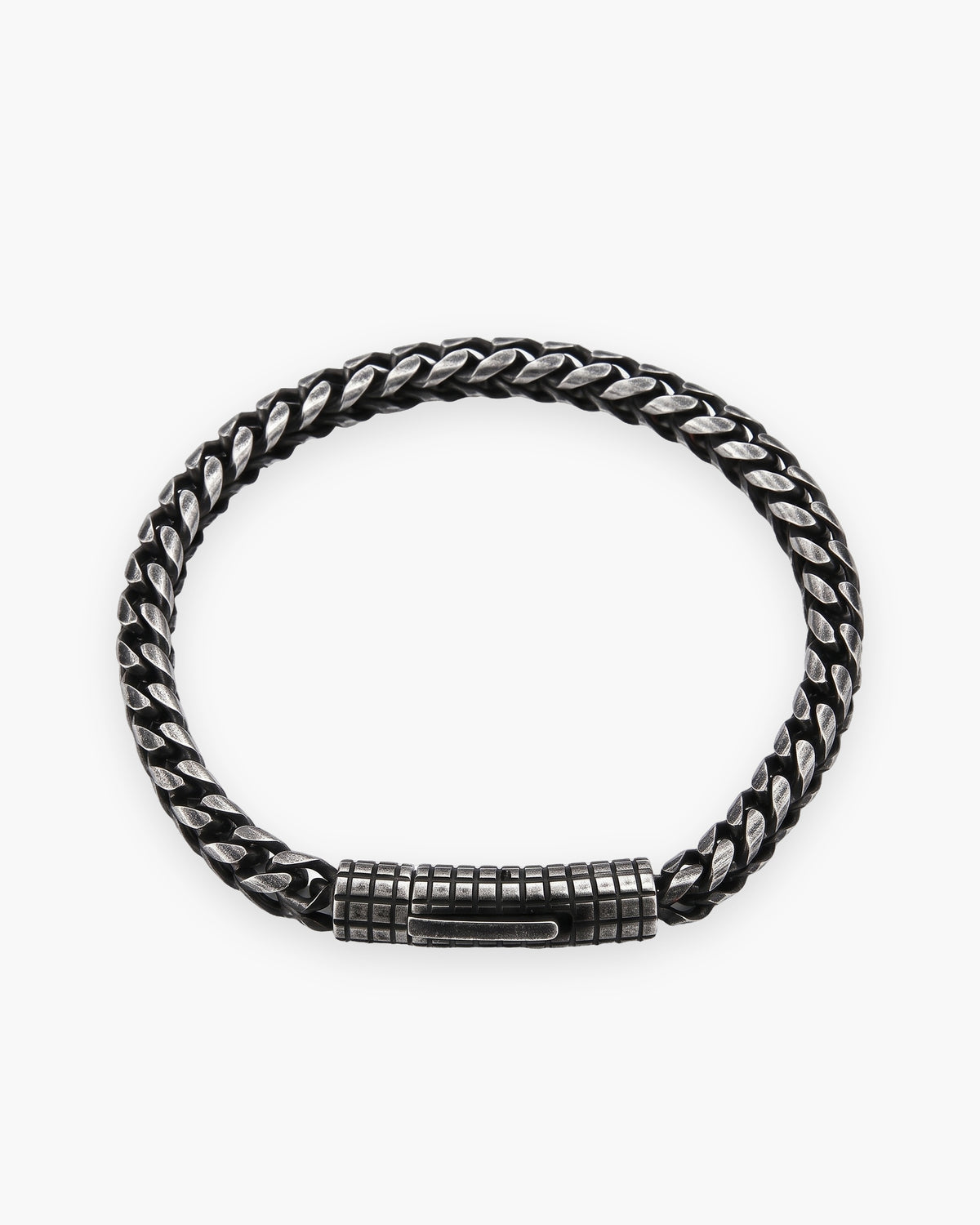 Atlas vintage wheat chain bracelet in antiqued black stainless steel [c:black]