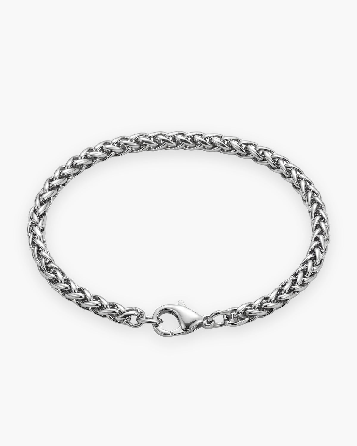 Atlas wheat chain bracelet in silver stainless steel [c:silver]
