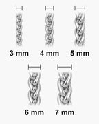 Atlas wheat chain widths 3, 4, 5, 6 and 7 mm at true scale [u:mm]