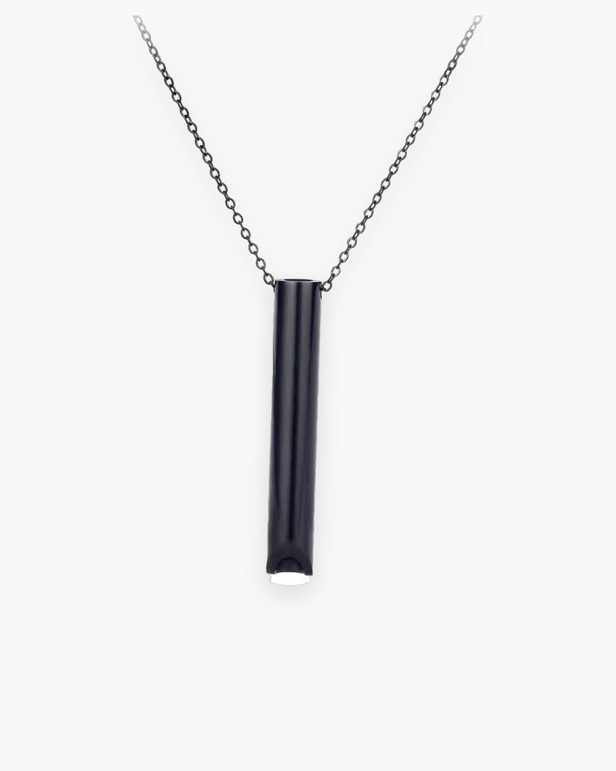 Atlas whistle bar pendant necklace in black titanium steel [c:black]