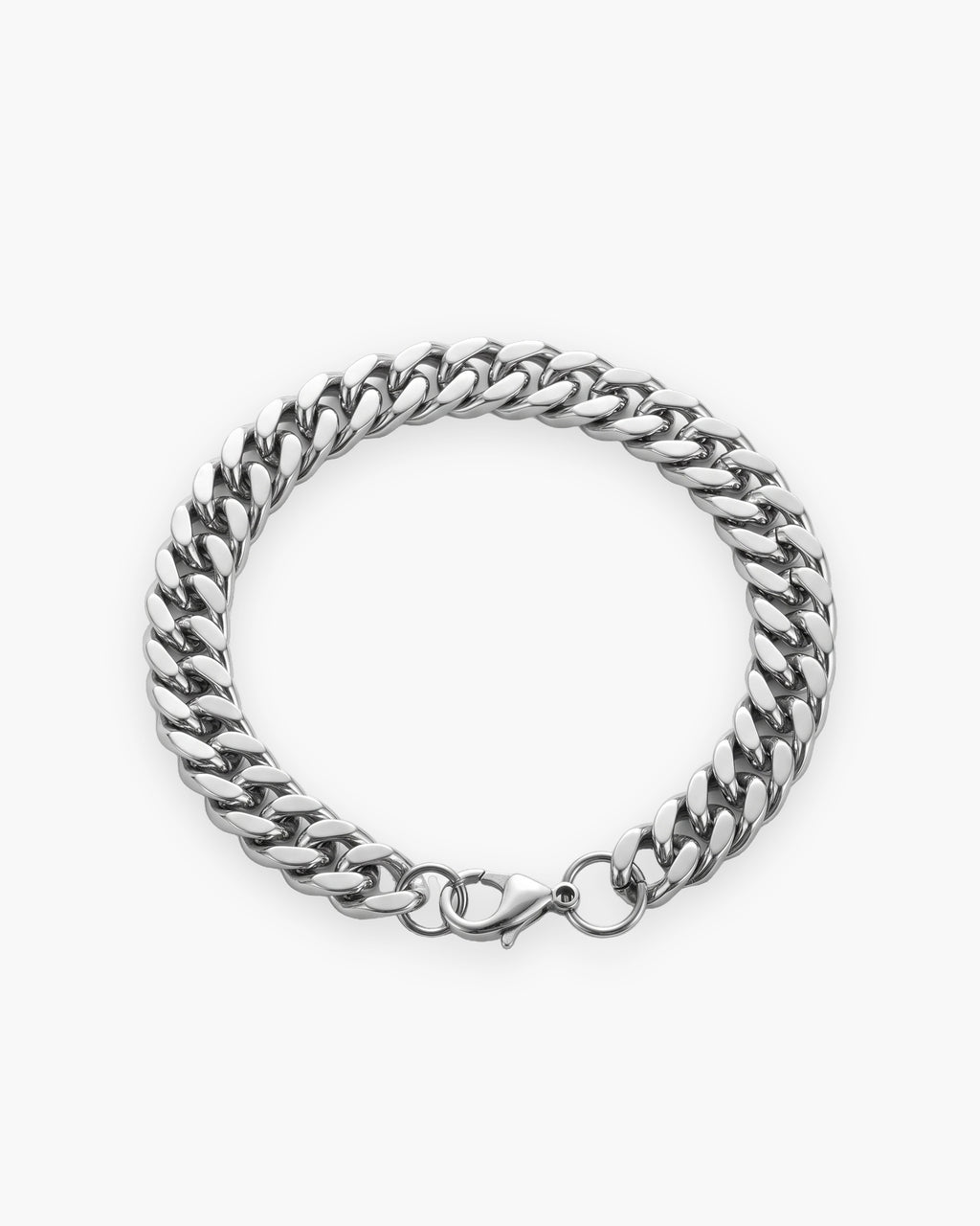 Atlas wide Cuban link bracelet in silver titanium steel [c:silver]