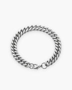 Atlas wide Cuban link bracelet in silver titanium steel [c:silver]