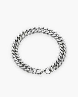 Atlas wide Cuban link bracelet in silver titanium steel [c:silver]