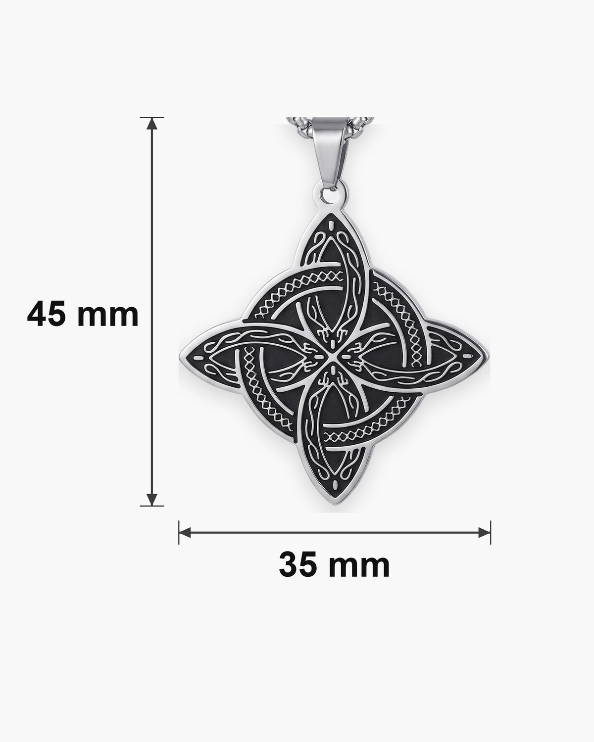 Atlas Celtic witch's knot pendant dimensions 35 x 45 mm [u:mm]