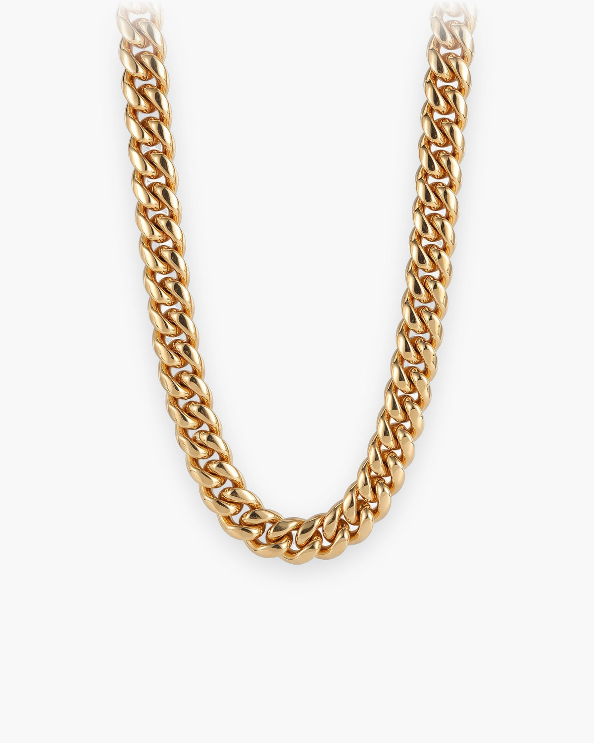 Atlas Cuban chain with zircon cross clasp in gold-tone stainless steel [c:gold]