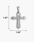 Atlas zircon cross pendant dimensions 1.38 x 1.97 inches [u:in]