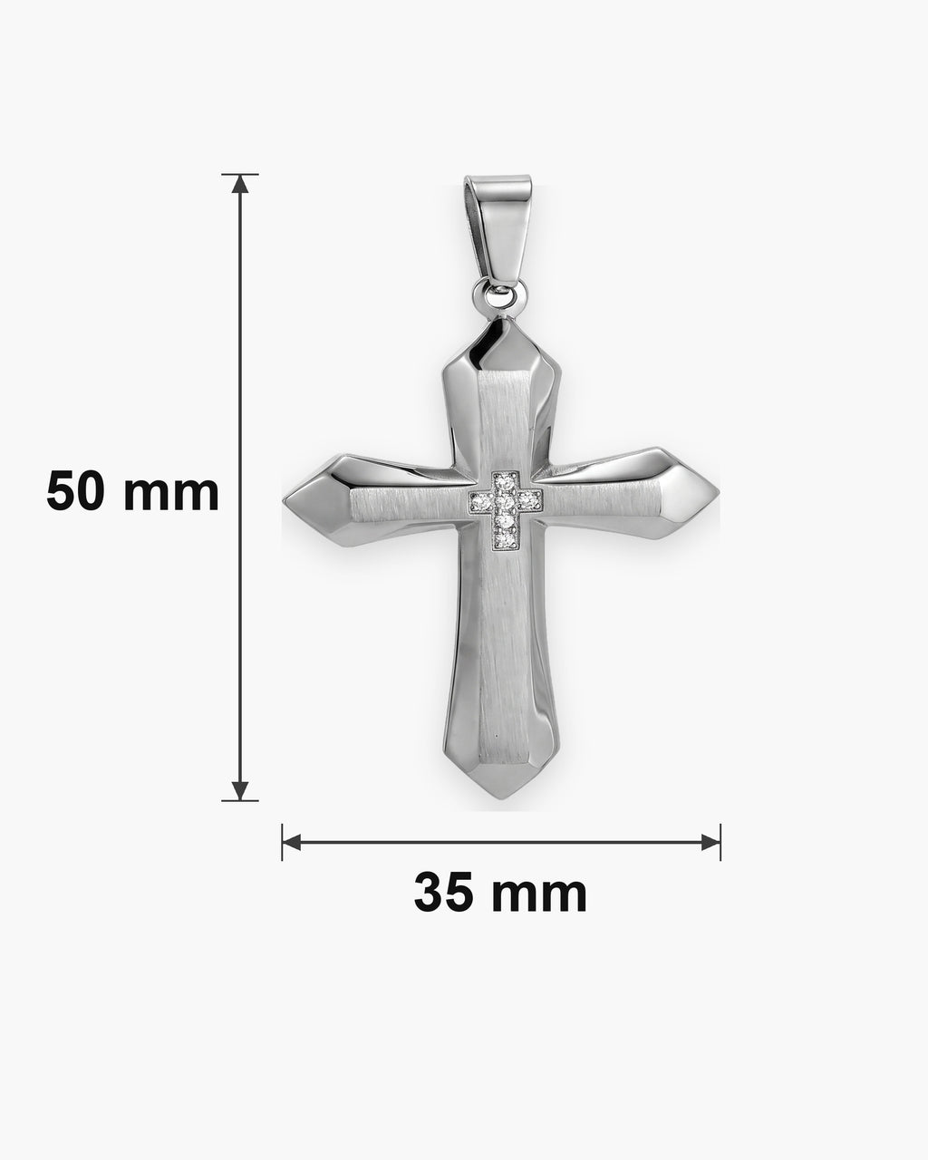 Atlas zircon cross pendant dimensions 35 x 50 mm [u:mm]
