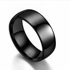 Domed Stainless Steel Band Ring, polished silver view 9