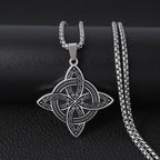 Celtic Knotwork Pendant Necklace gold-tone witch's knot view 4