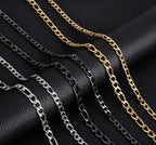 5mm Figaro Link Stainless Steel Chain in silver color with a bracelet view 4