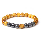 The Tiger Eye and Black Stone Bead Bracelet, view 8