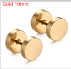 Barbell Stud Earrings in silver finish view 12