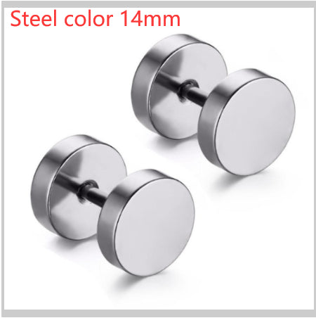Barbell Stud Earrings in silver finish view 7