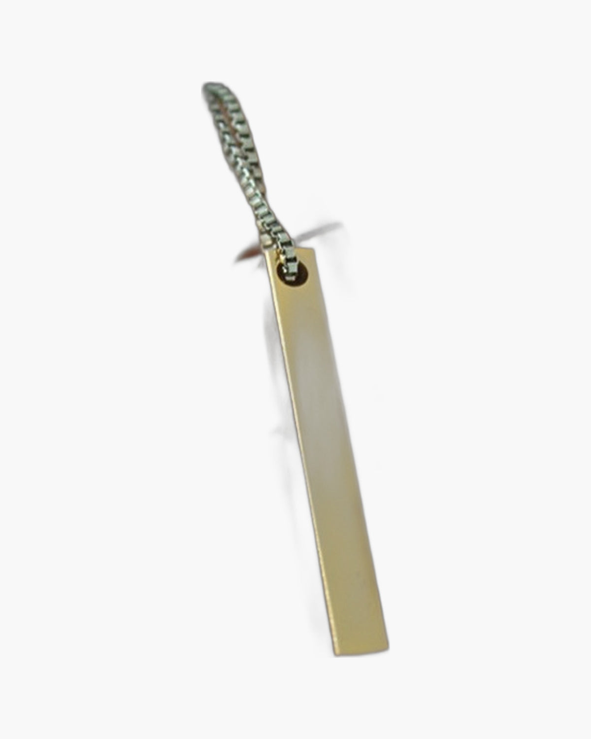 Titanium steel rectangular bar pendant, gold