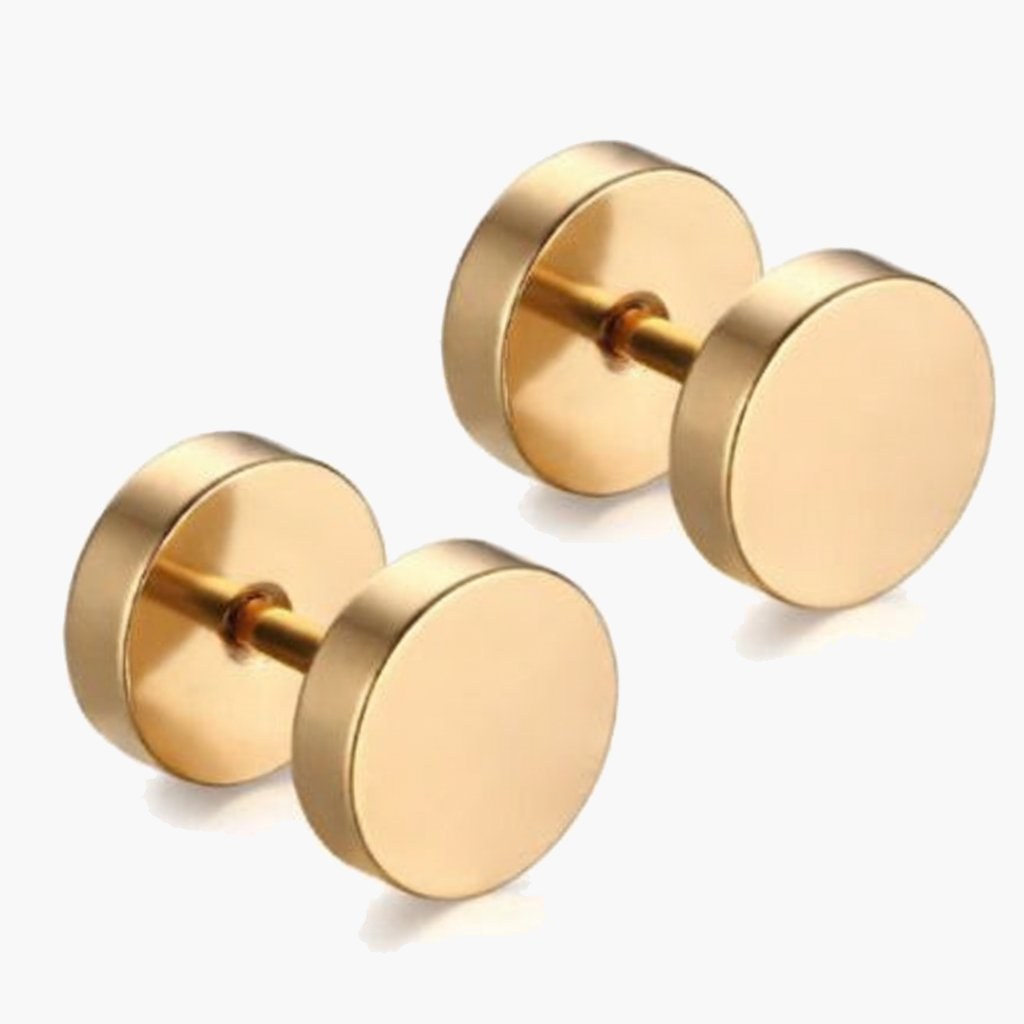 Barbell Stud Earrings in silver finish view 4