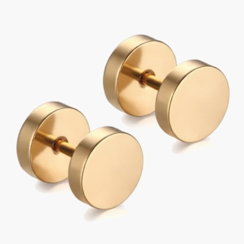 Barbell Stud Earrings in silver finish view 17