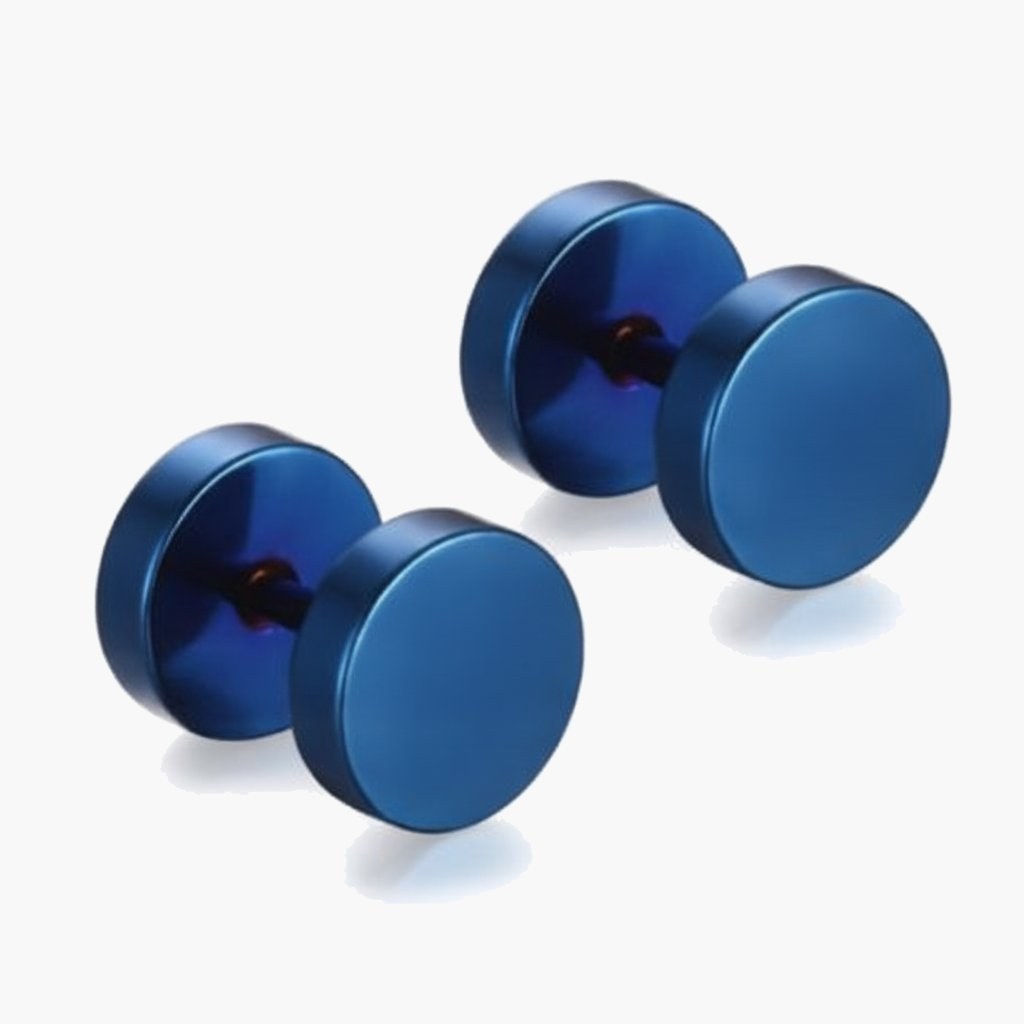 Barbell Stud Earrings in silver finish view 2
