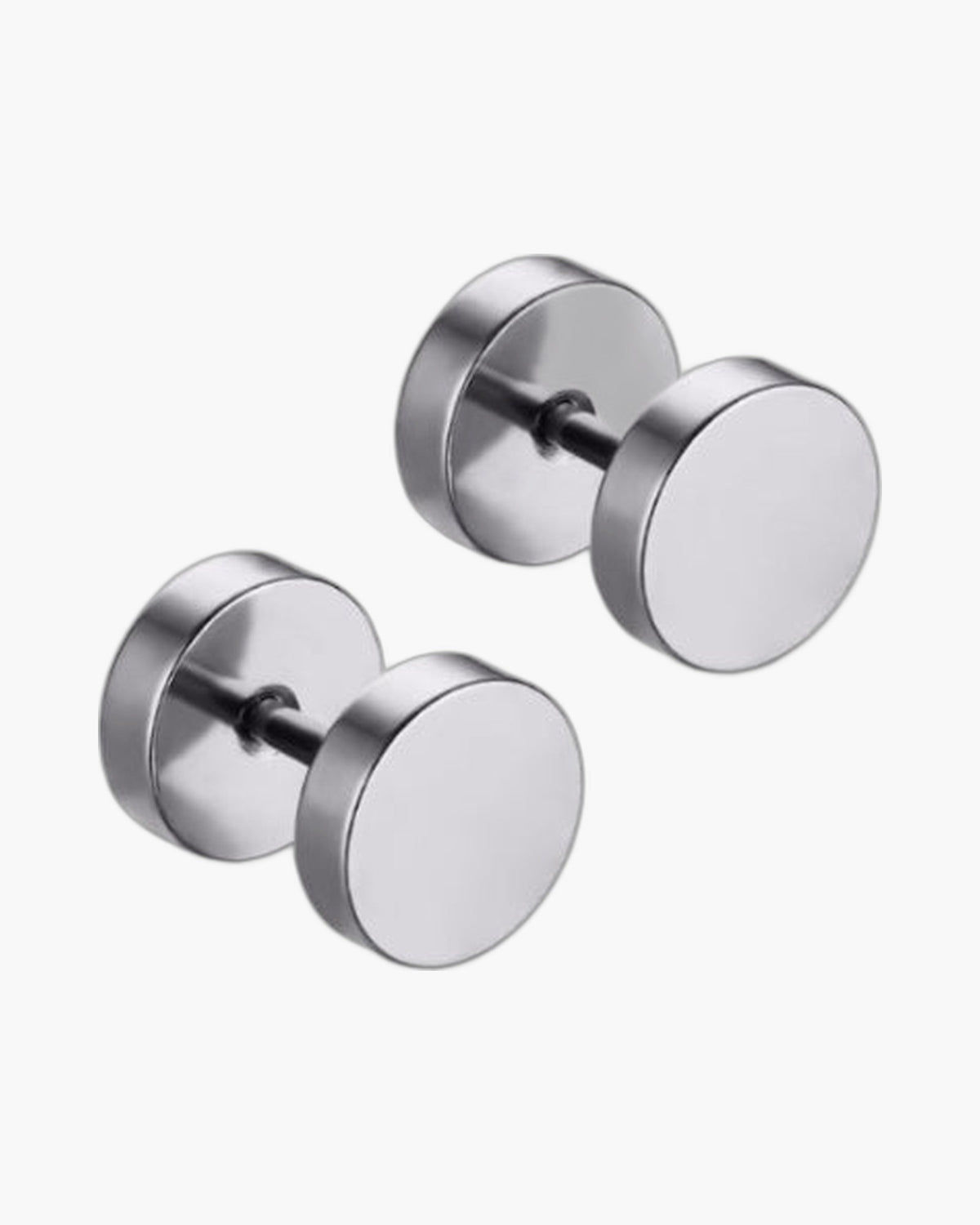 Barbell Stud Earrings in silver finish view 15
