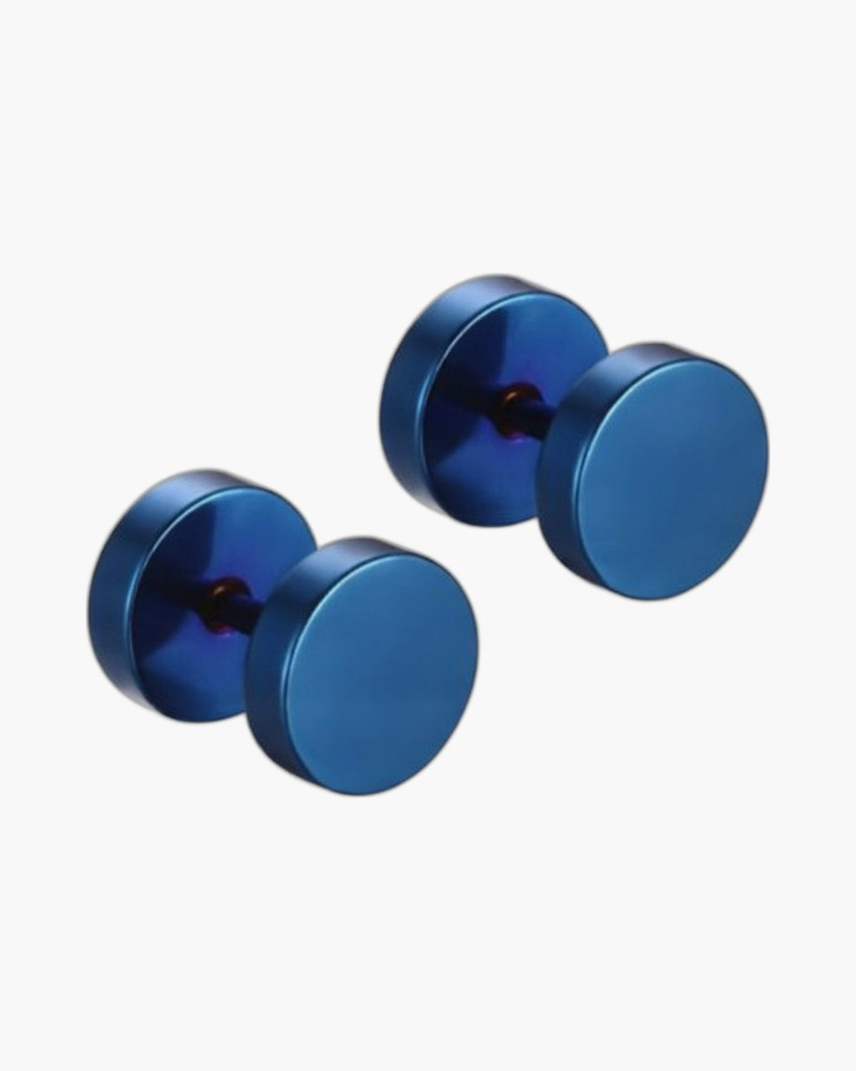 Barbell Stud Earrings in silver finish view 9