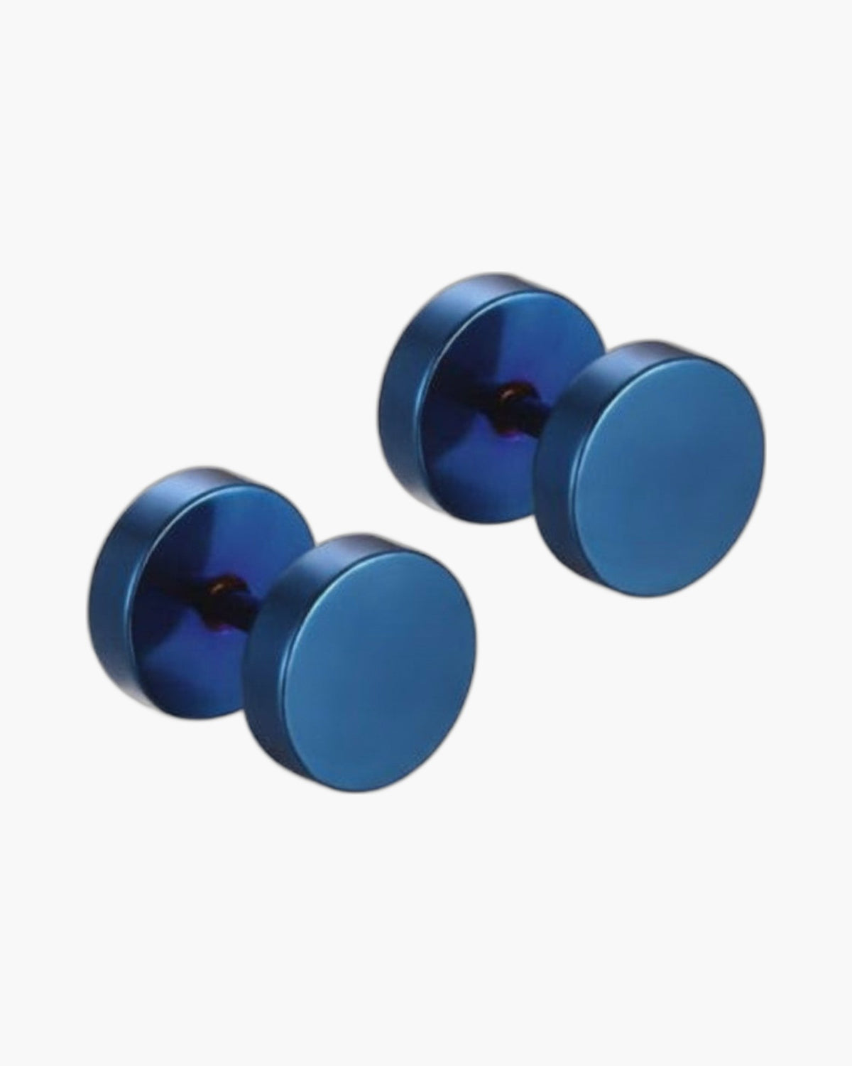 Barbell Stud Earrings in silver finish view 6