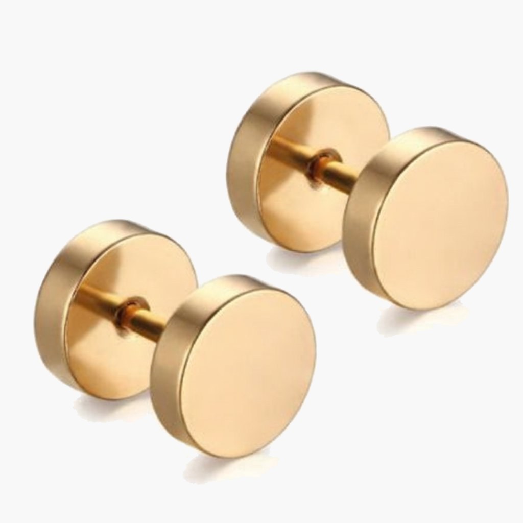 Barbell Stud Earrings in silver finish view 12