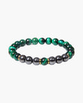 The Tiger Eye and Black Stone Bead Bracelet, Green