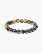The Tiger Eye and Black Stone Bead Bracelet, Mixed